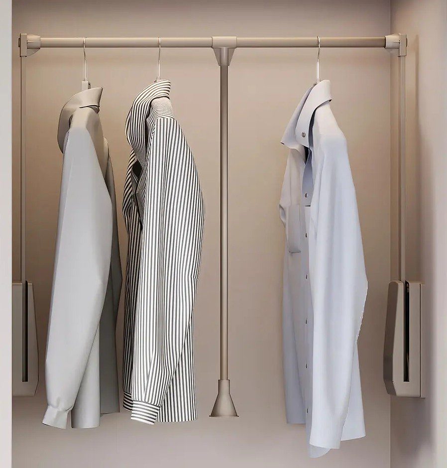 Pull down rails for tall wardrobes