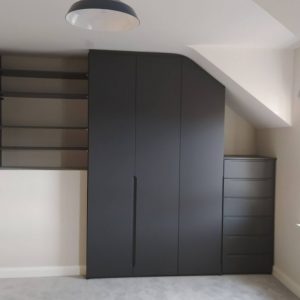 Bespoke fitted angled wardrobe Belfast, Fusion Robes Belfast Northern Ireland