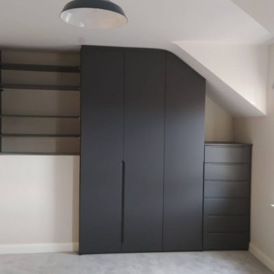 Bespoke fitted angled wardrobe Belfast, Fusion Robes Belfast Northern Ireland