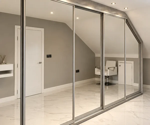 Mirrored Angled Wardrobe installed in Lisburn